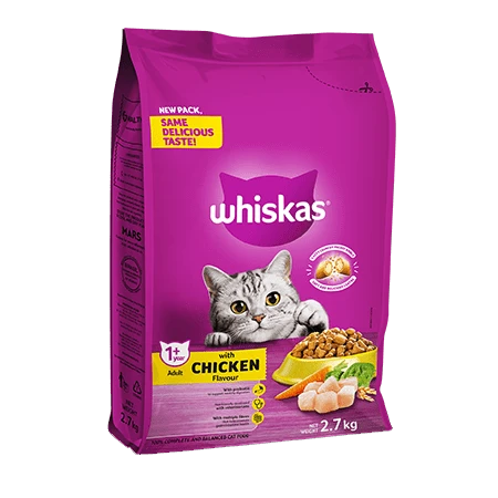 Petchoww-Whiskas Dry Adult Cat Food Chicken 2.7kg